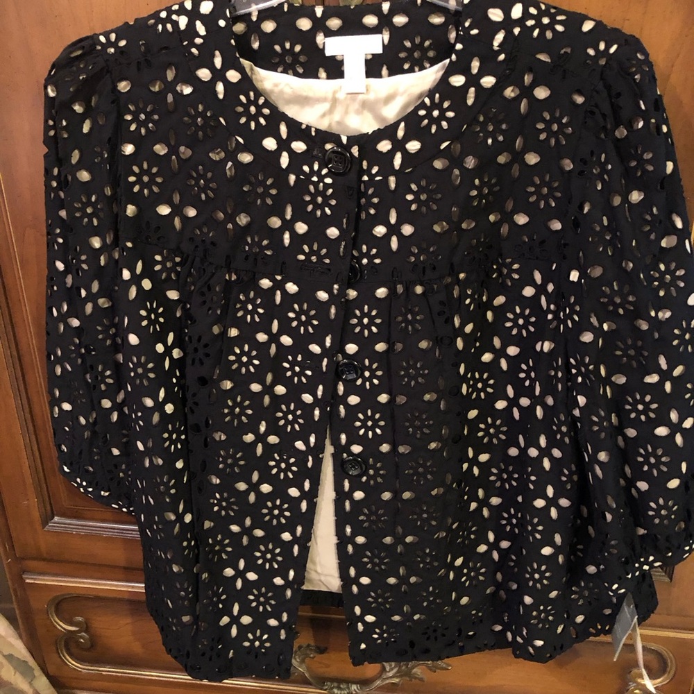 Charter Club 18W Black lace design jacket